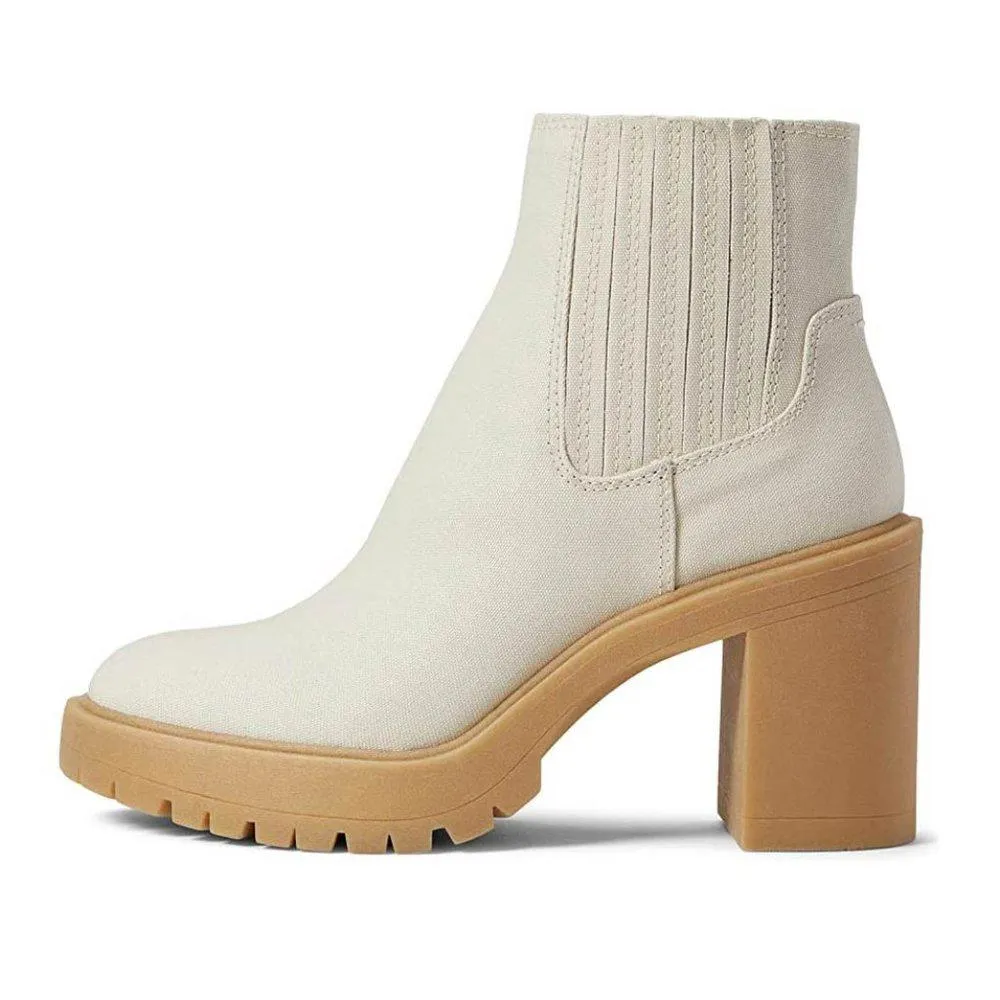 Caster White Heeled Boots