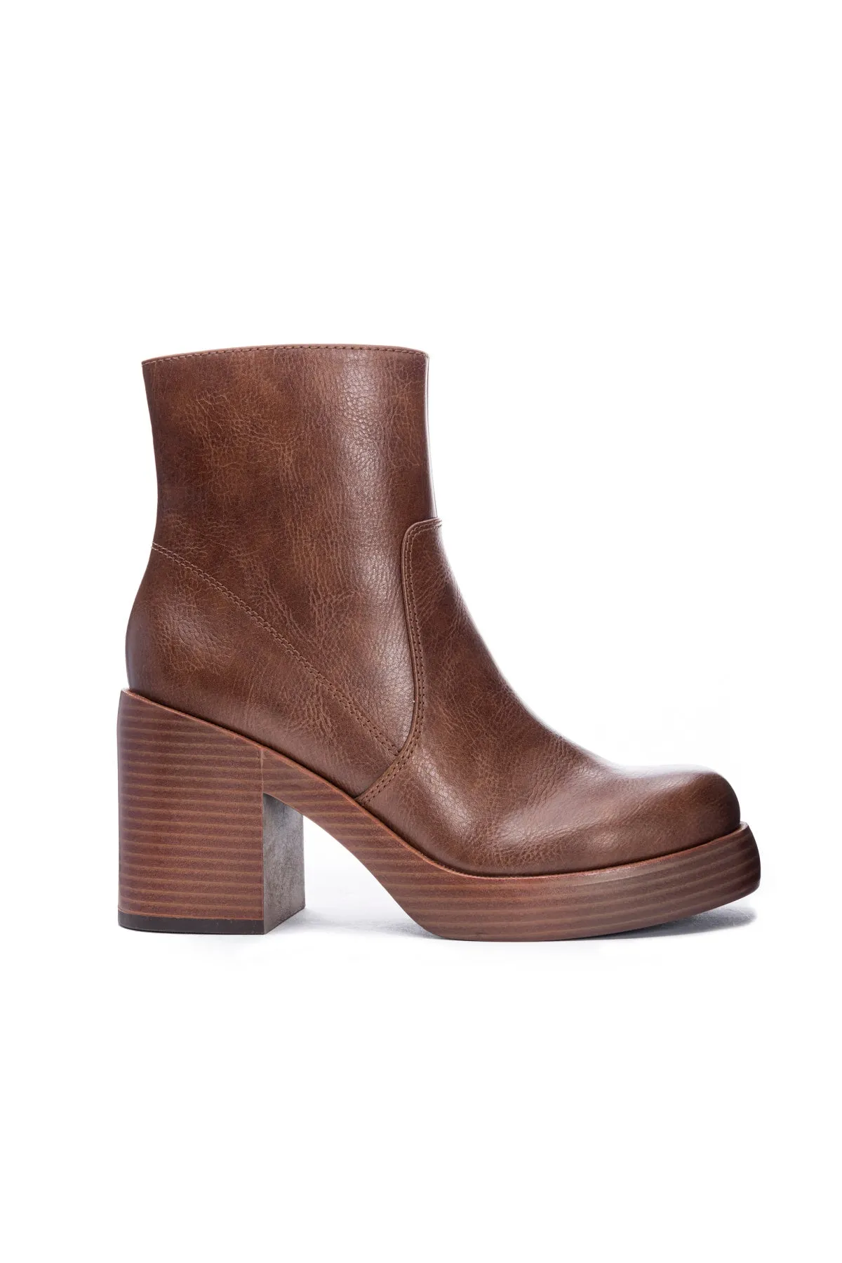 Chinese Laundry Groovy Brown Heeled Ankle Boots - FINAL SALE