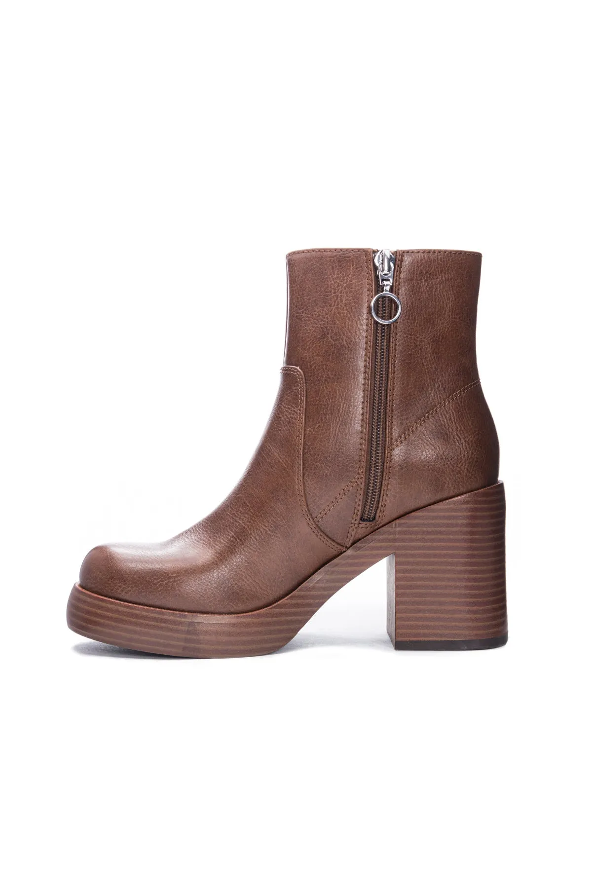 Chinese Laundry Groovy Brown Heeled Ankle Boots - FINAL SALE