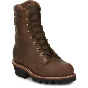 Chippewa Men's 9" Steel Toe Waterproof Ins Logger Work Boot - Brown - 59405