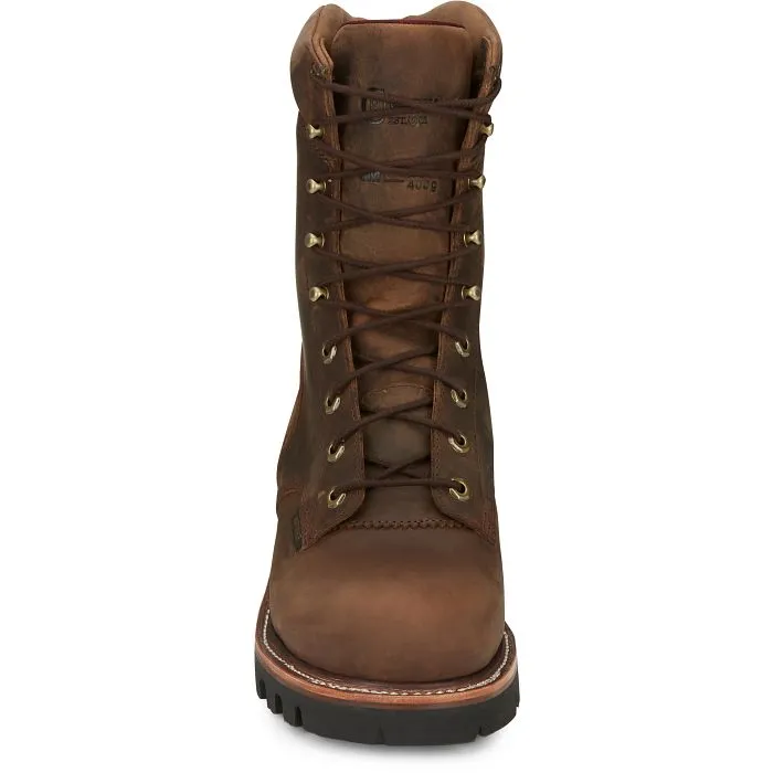 Chippewa Men's 9" Steel Toe Waterproof Ins Logger Work Boot - Brown - 59405