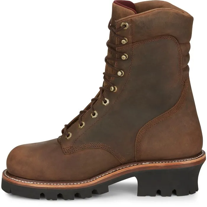 Chippewa Men's 9" Steel Toe Waterproof Ins Logger Work Boot - Brown - 59405