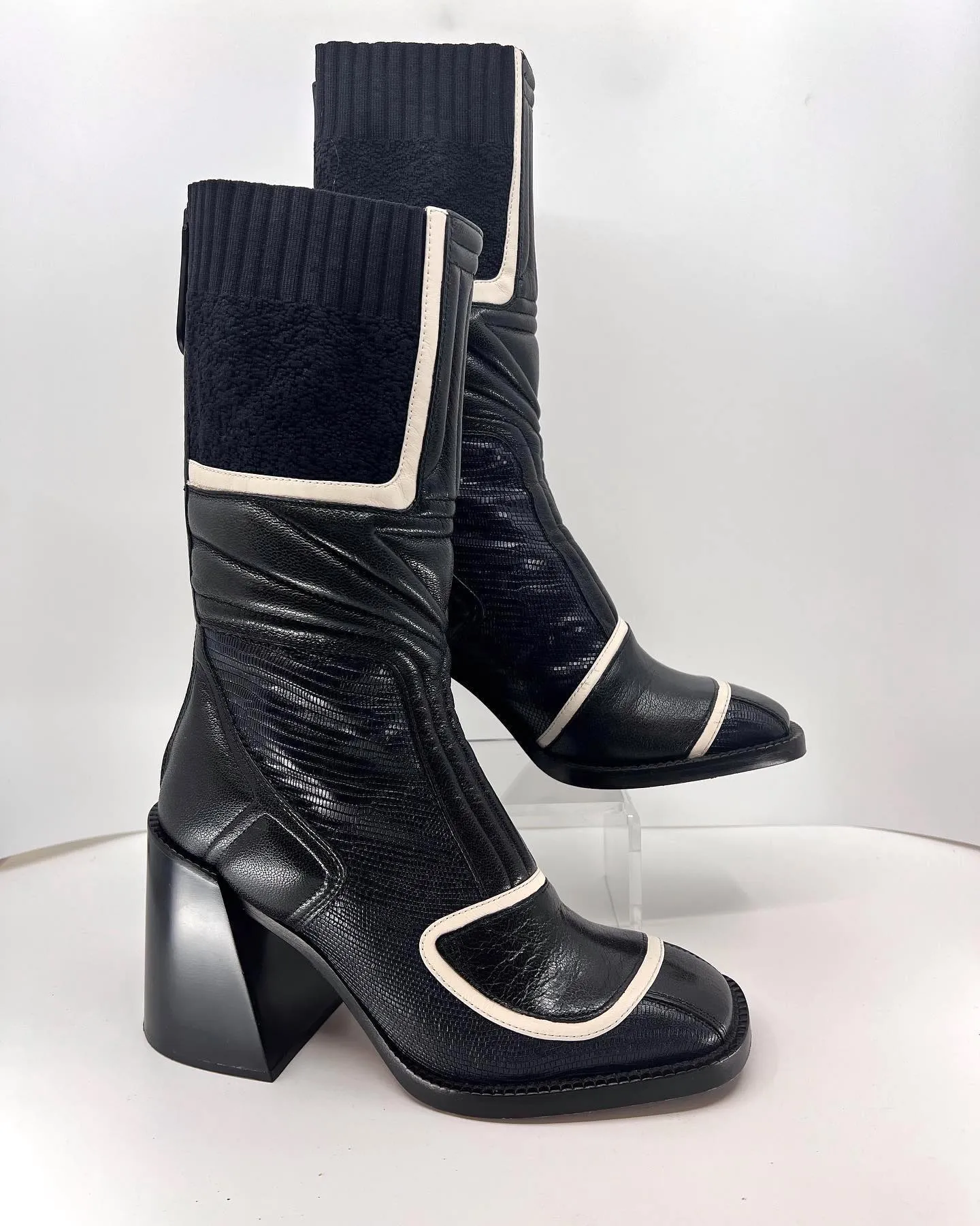 CHLOÉ BELL TEJUS-PRINT LEATHER BOOTS