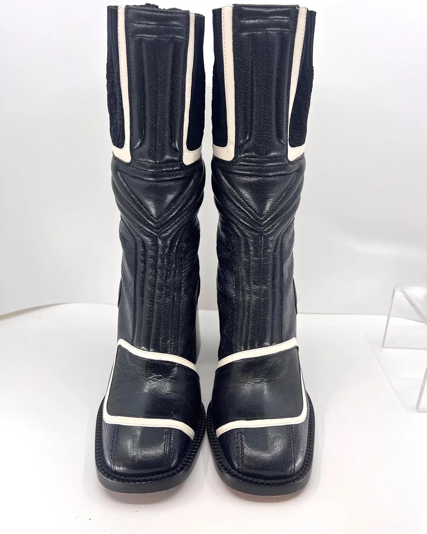 CHLOÉ BELL TEJUS-PRINT LEATHER BOOTS
