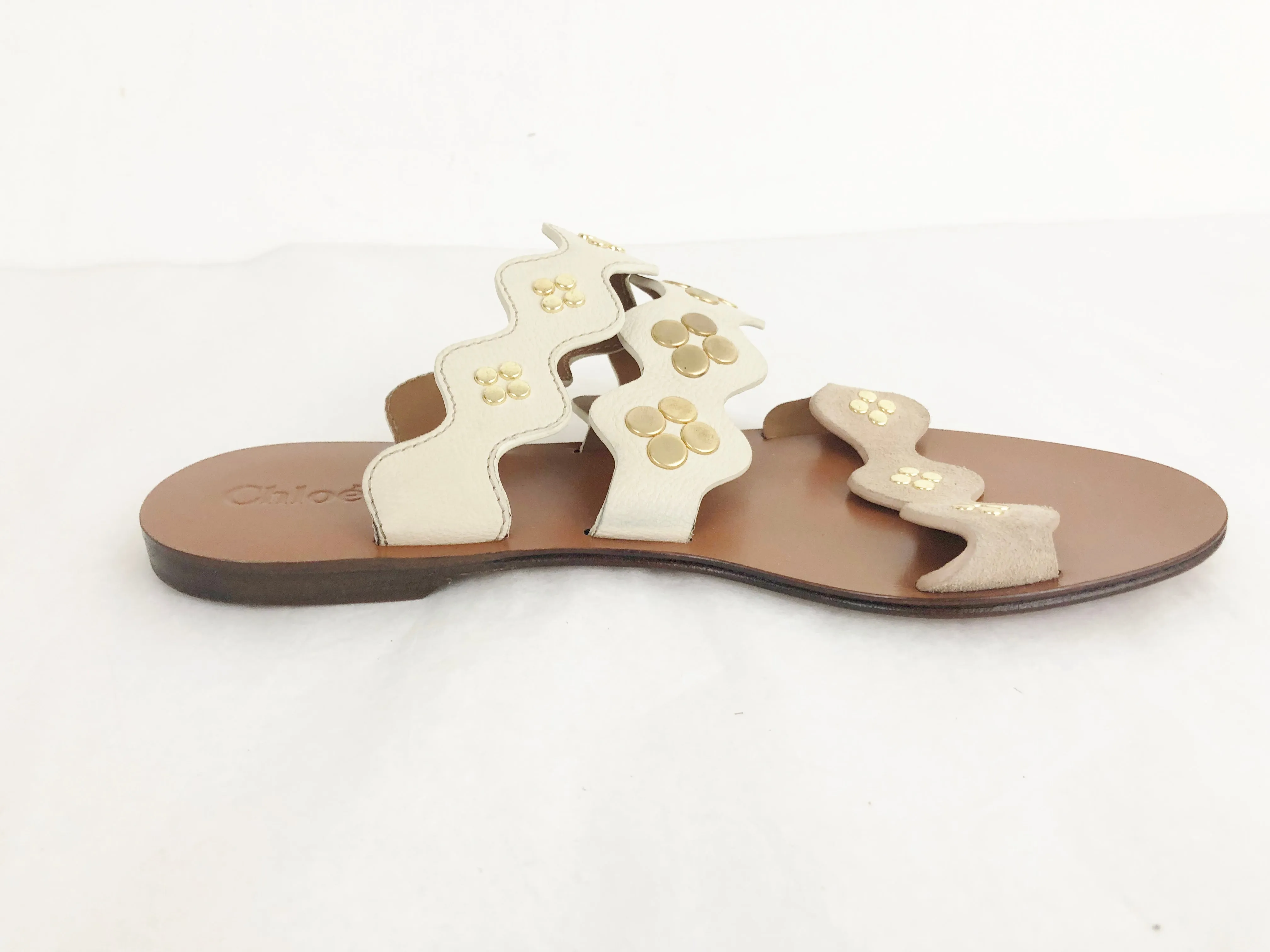 Chloe Leather Slides Size 7
