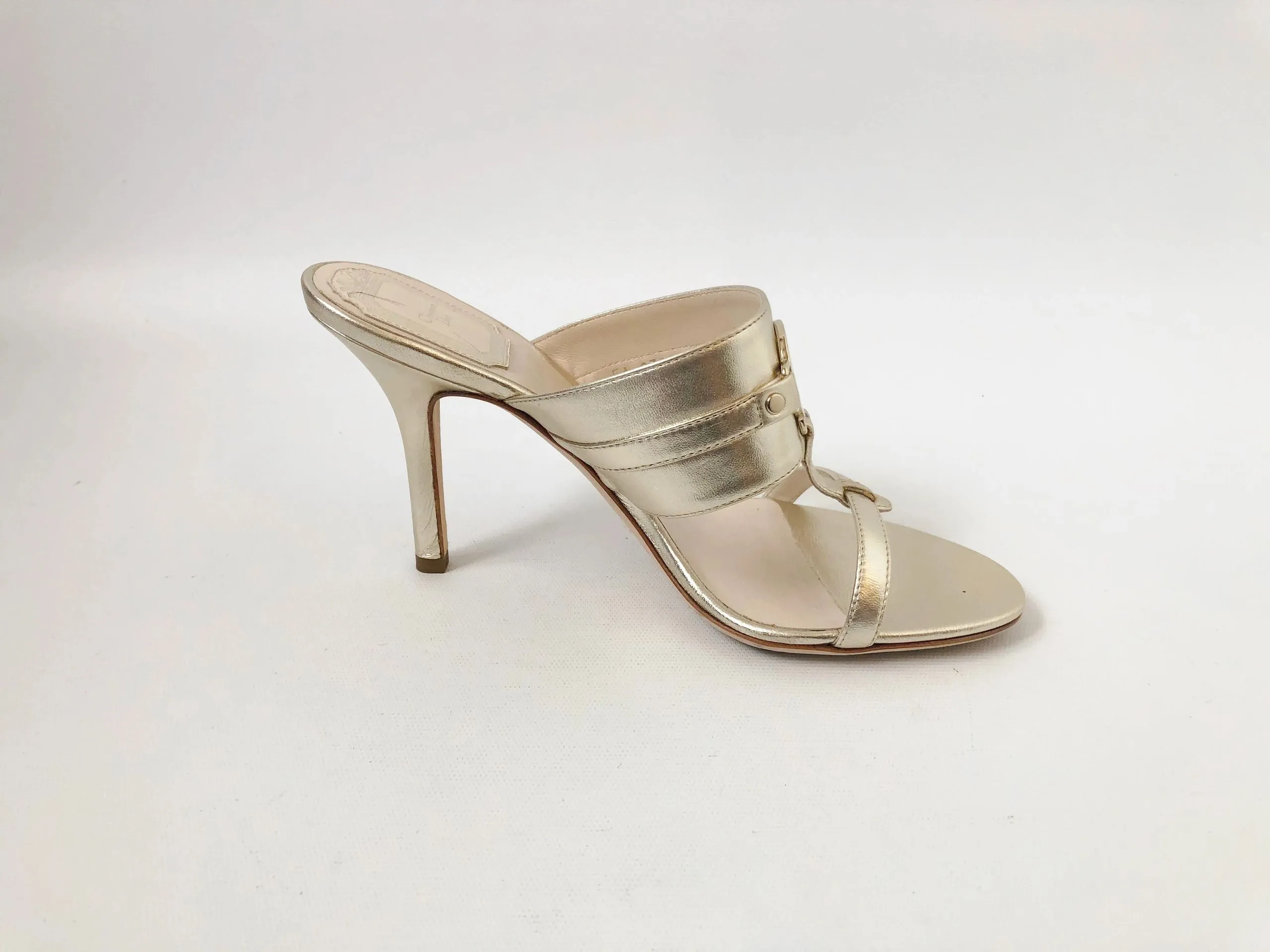 Christian Dior Gold Mule Size 37 It (7 Us)