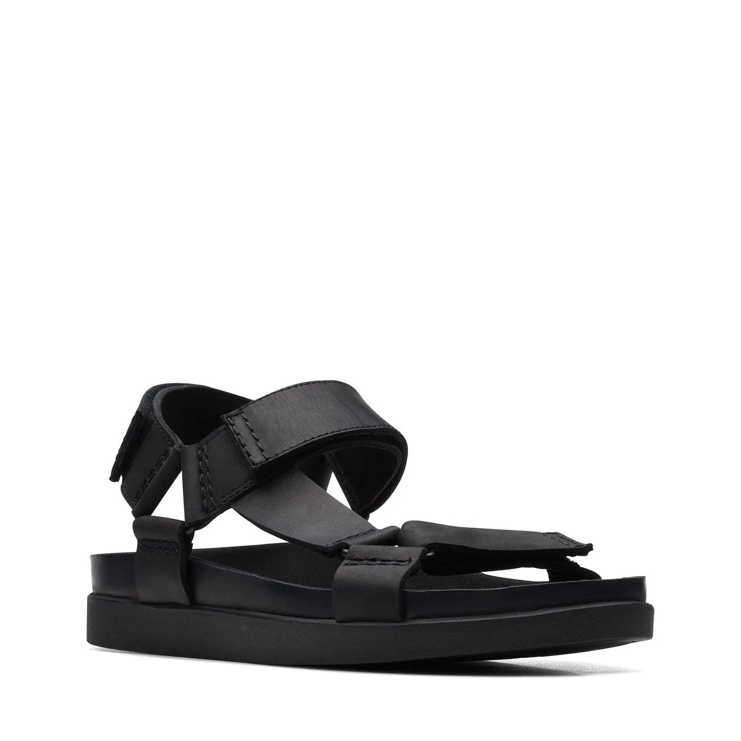 Clarks Sunder Range - Sandals - Black Leather - 261718867 - G Width (Standard Fit)