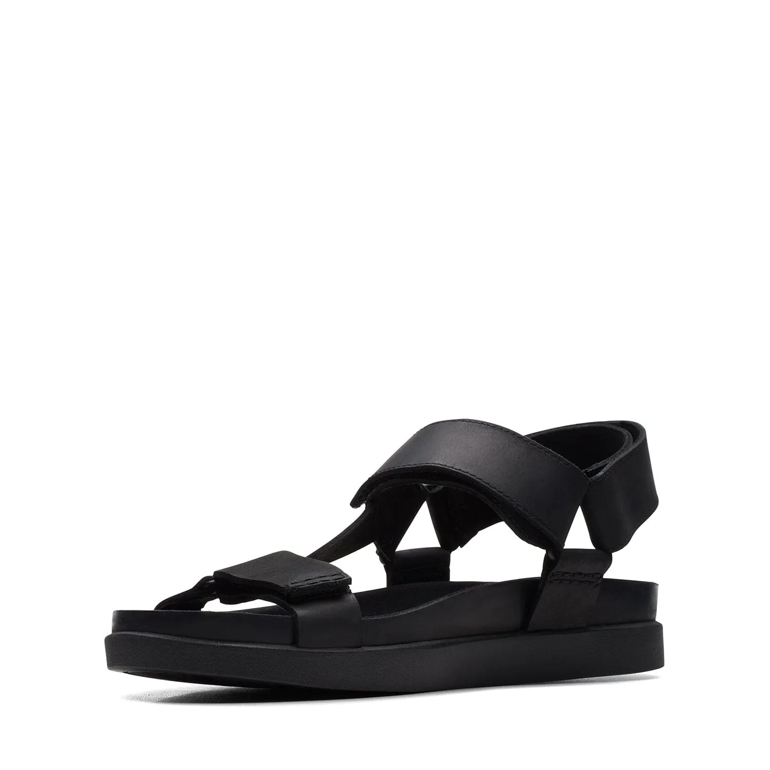 Clarks Sunder Range - Sandals - Black Leather - 261718867 - G Width (Standard Fit)