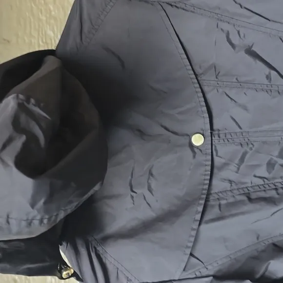 Cole Haan back bow pqckablr black rain jacket XXS raincoat