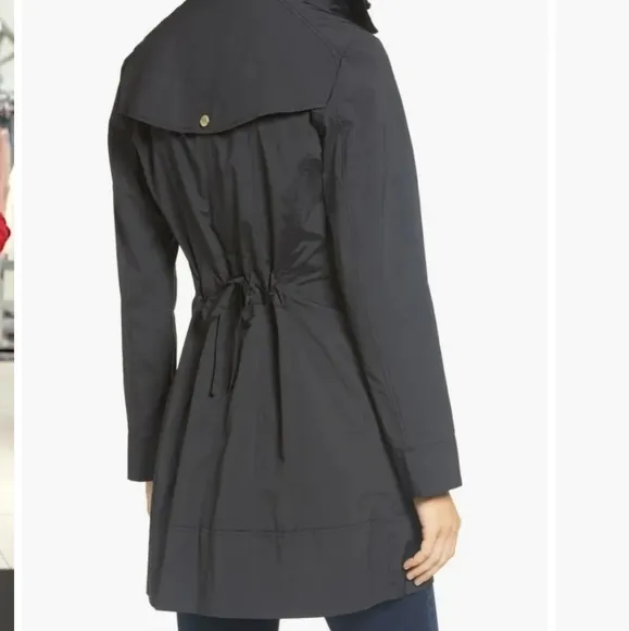 Cole Haan back bow pqckablr black rain jacket XXS raincoat