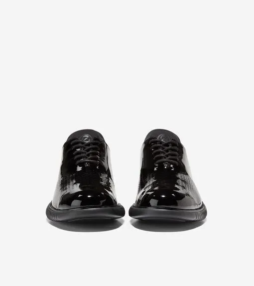 Cole Haan Men's 2.Zerogrand Laser Wingtip Oxford Black Patent/Black C37085