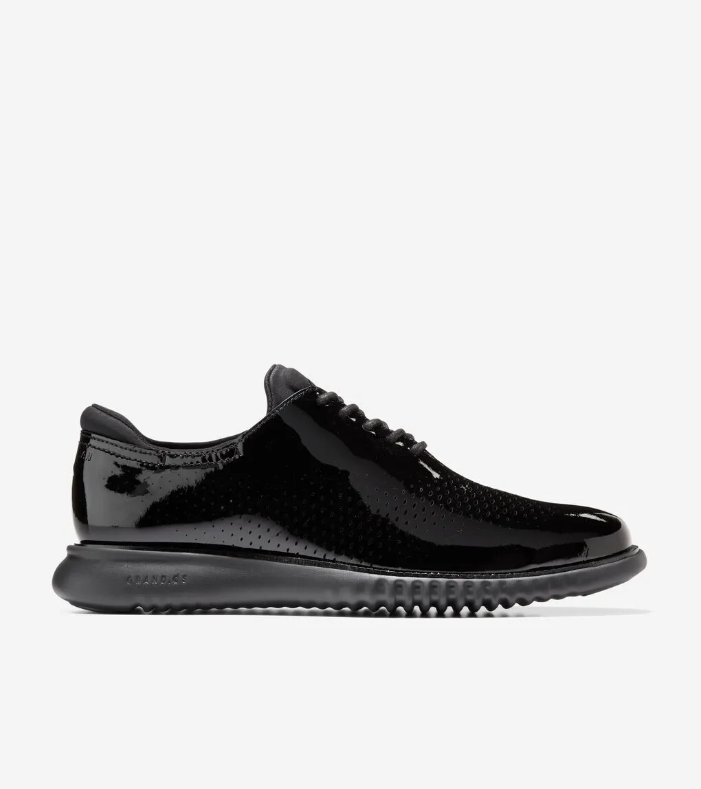 Cole Haan Men's 2.Zerogrand Laser Wingtip Oxford Black Patent/Black C37085