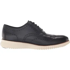Cole Haan Mens 2.Zerogrand Laser Wingtip Oxford Navy Leather Ivory C31536
