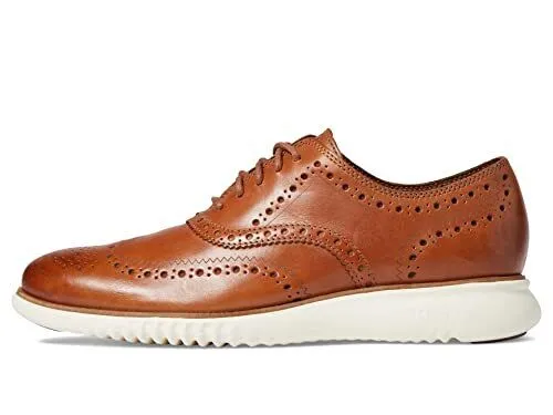 Cole Haan Mens 2.Zerogrand Wing OX Oxford British Tan Leather/Ivy C31532
