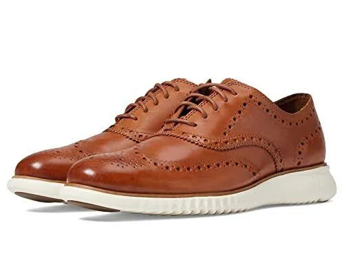 Cole Haan Mens 2.Zerogrand Wing OX Oxford British Tan Leather/Ivy C31532