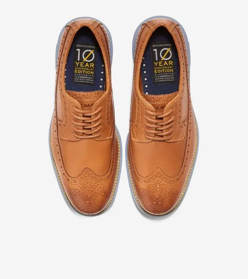 Cole Haan Men's Øriginal Grand Longwing Oxford Camello Chambray Leather C37103