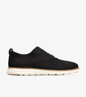Cole Haan Men's ØriginalGrand Stitchlite Wingtip Oxford Black Ivory Knit C27959