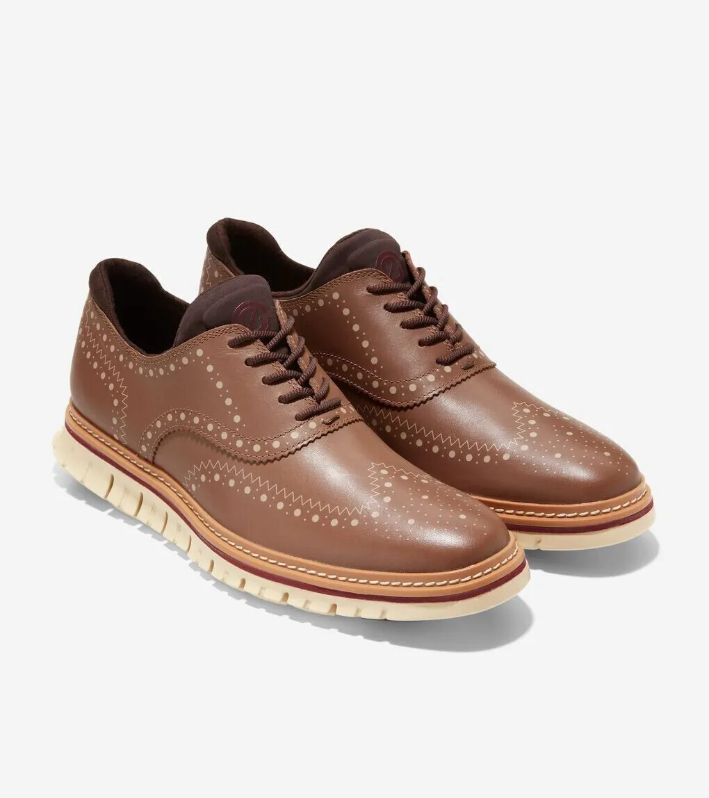 Cole Haan Men's ZERØGRAND Wingtip Oxford WP CH Light Whiskey Leather C37091