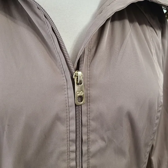 Cole Haan Packable Raincoat jacket Champagne tan taupe size small