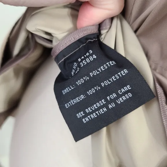Cole Haan Packable Raincoat jacket Champagne tan taupe size small