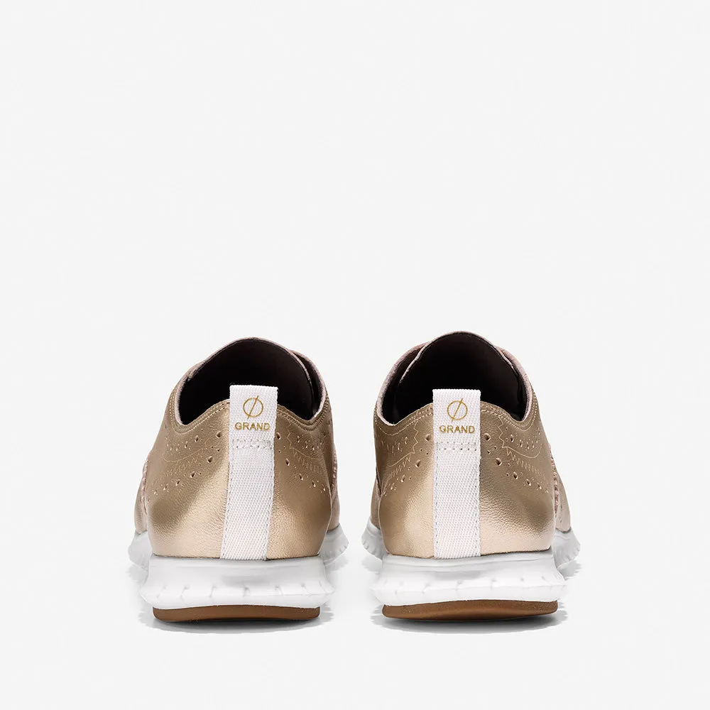 Cole Haan ZERØGRAND Wingtip Oxford Closed Hole Gold Metallic