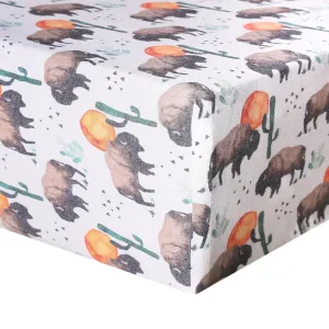 Copper Pearl Bison Fitted Crib Sheet