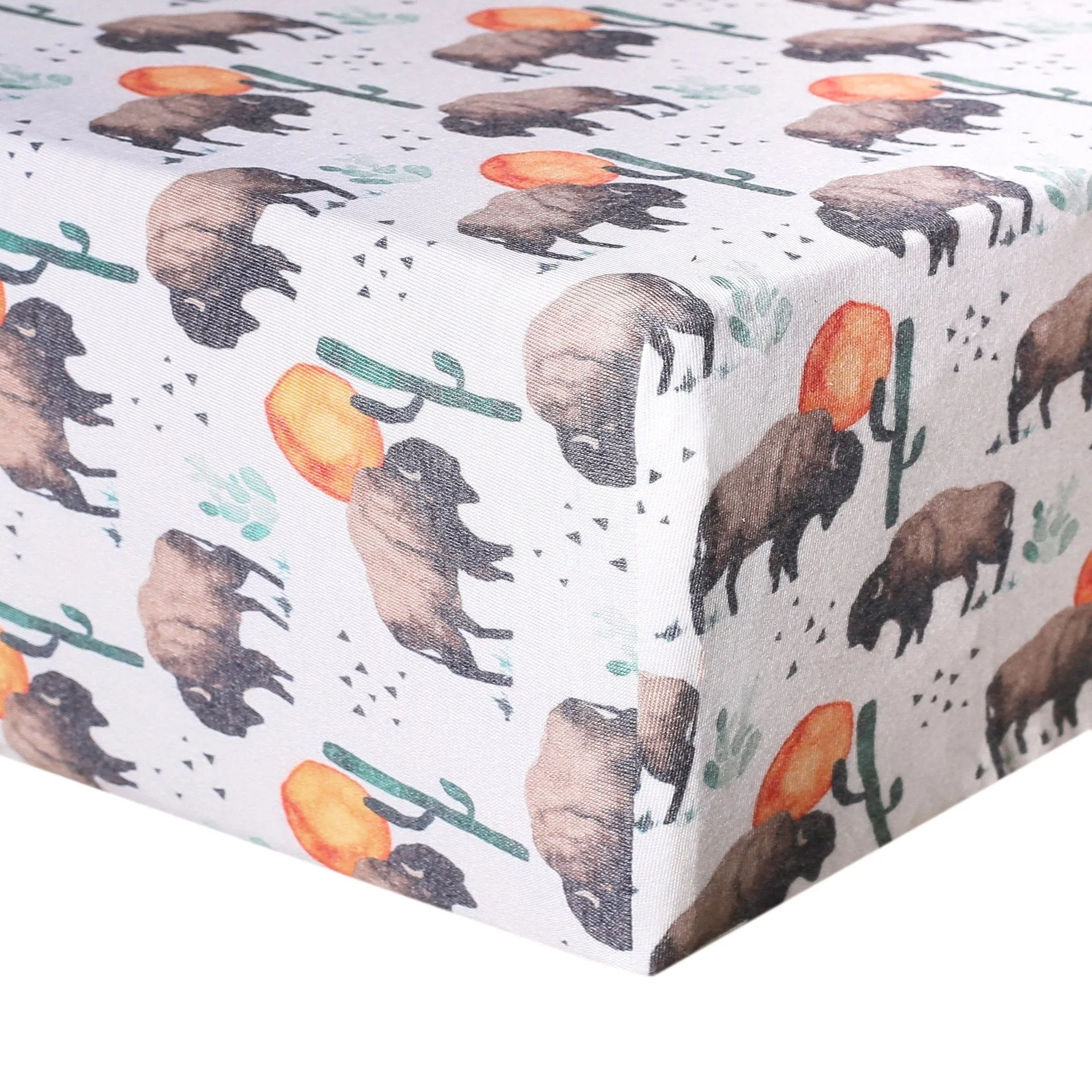 Copper Pearl Bison Fitted Crib Sheet