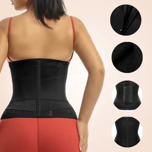 Corset Waist Heat Up Bust Lifter Cincher Velcro Zipper Shaper