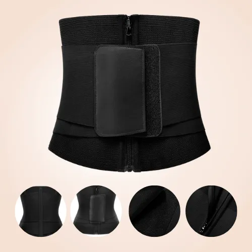 Corset Waist Heat Up Bust Lifter Cincher Velcro Zipper Shaper