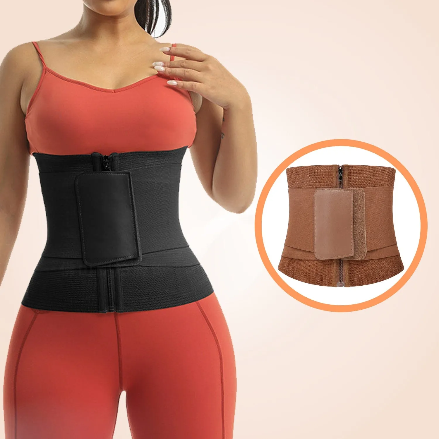 Corset Waist Heat Up Bust Lifter Cincher Velcro Zipper Shaper