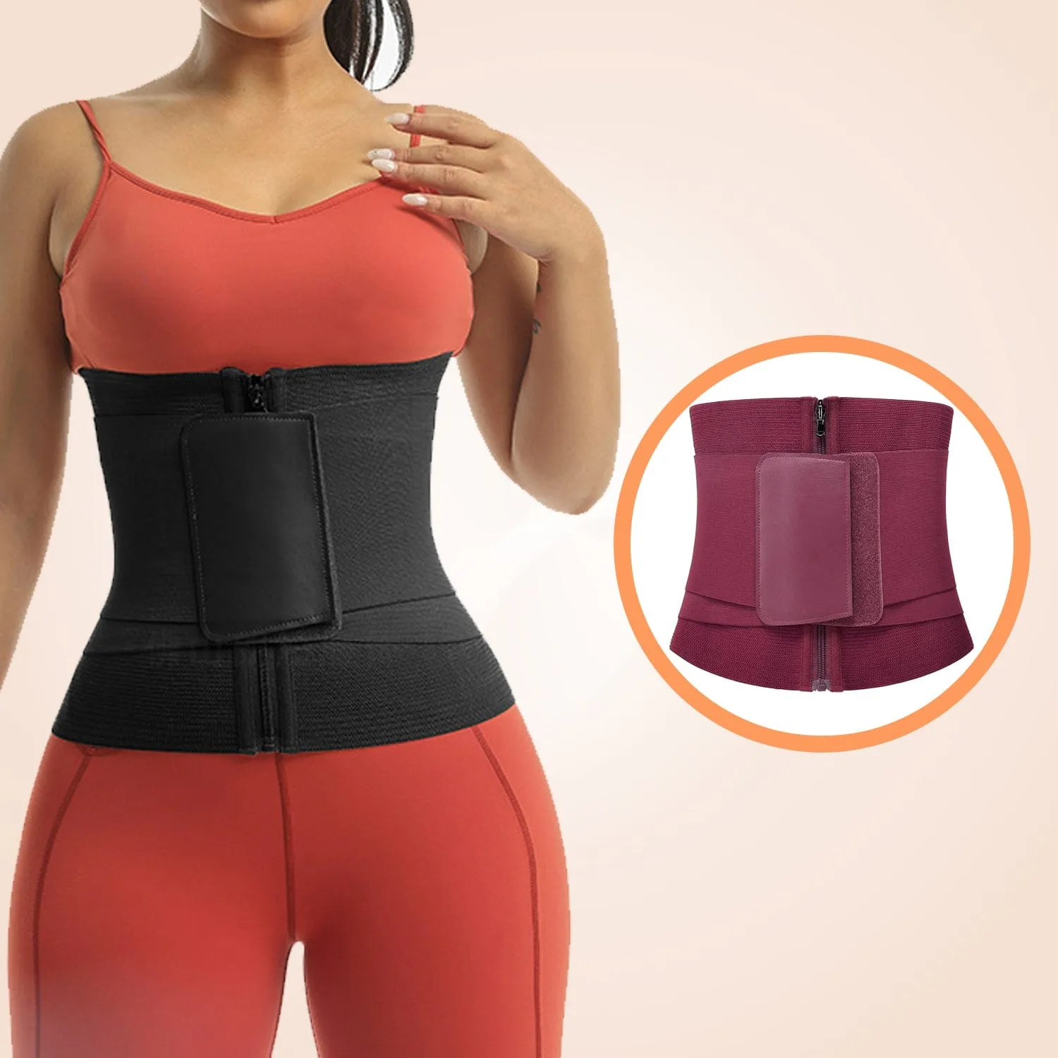 Corset Waist Heat Up Bust Lifter Cincher Velcro Zipper Shaper