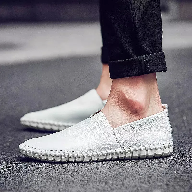 Cowhide Soft Lightweight Loafers Men Casual Shoes