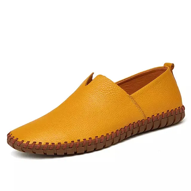 Cowhide Soft Lightweight Loafers Men Casual Shoes