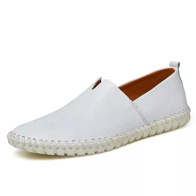Cowhide Soft Lightweight Loafers Men Casual Shoes