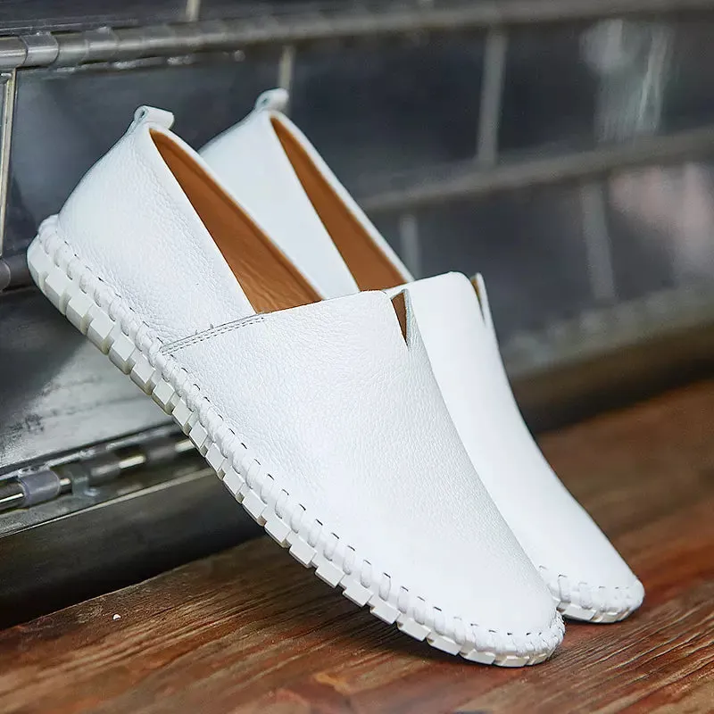 Cowhide Soft Lightweight Loafers Men Casual Shoes