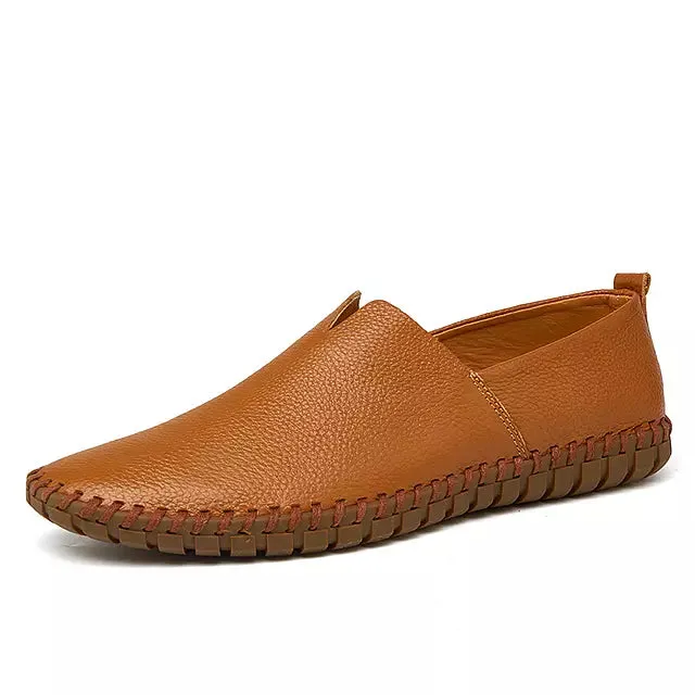 Cowhide Soft Lightweight Loafers Men Casual Shoes