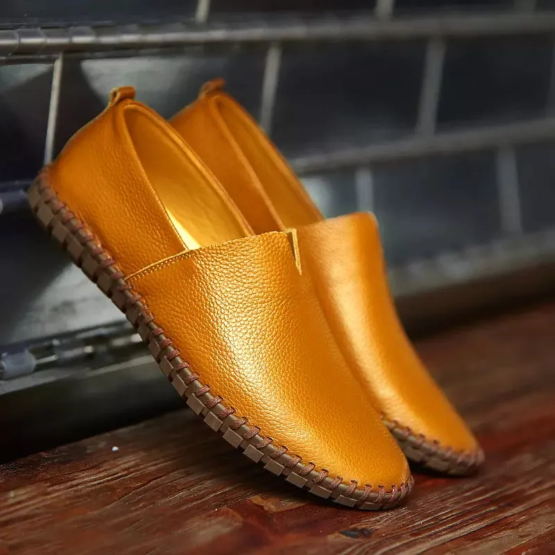 Cowhide Soft Lightweight Loafers Men Casual Shoes