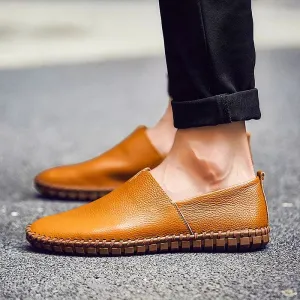 Cowhide Soft Lightweight Loafers Men Casual Shoes