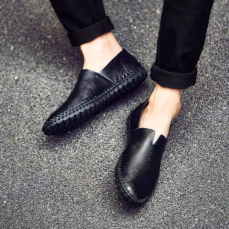 Cowhide Soft Lightweight Loafers Men Casual Shoes