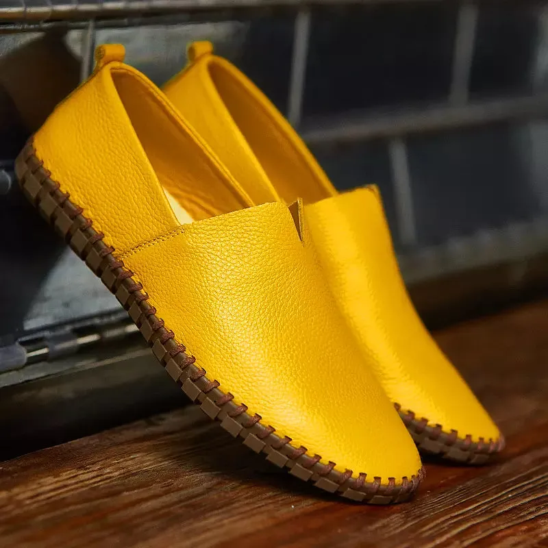 Cowhide Soft Lightweight Loafers Men Casual Shoes
