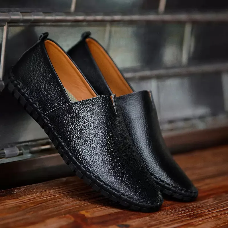 Cowhide Soft Lightweight Loafers Men Casual Shoes