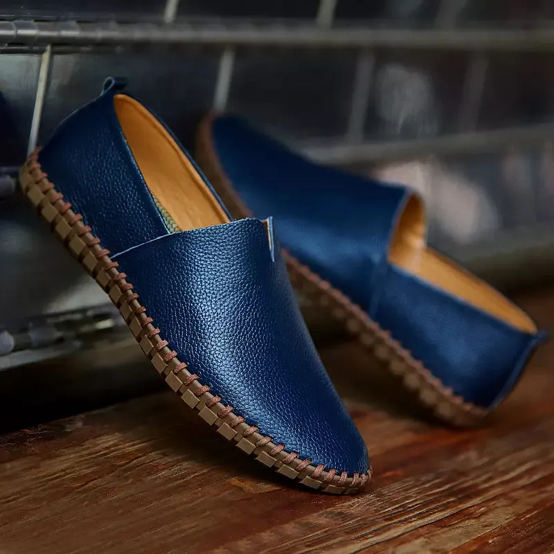 Cowhide Soft Lightweight Loafers Men Casual Shoes