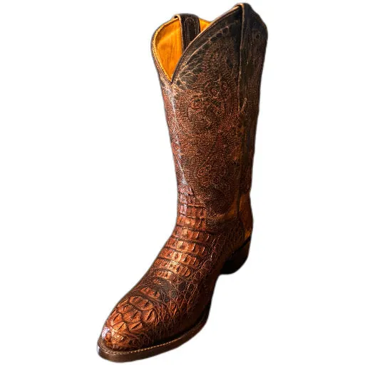Crocodile Nape Boots Oval Toe