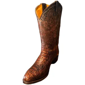 Crocodile Nape Boots Oval Toe