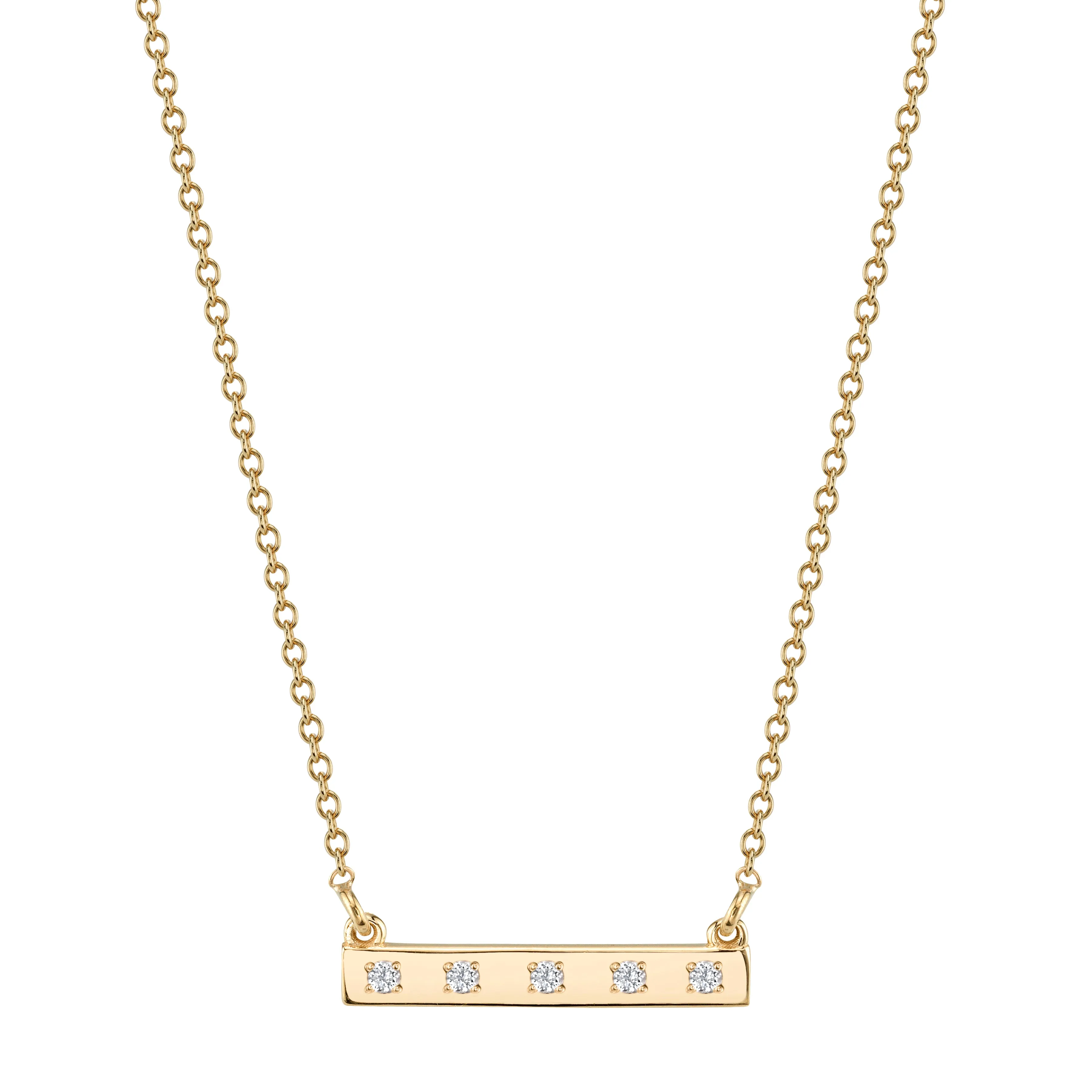 Custom Diamond Bar Necklace