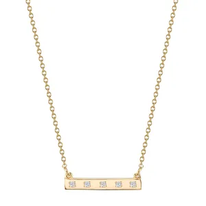 Custom Diamond Bar Necklace