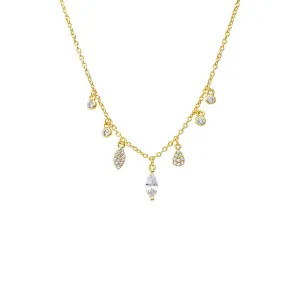 CZ Shaker Multi Charm Necklace
