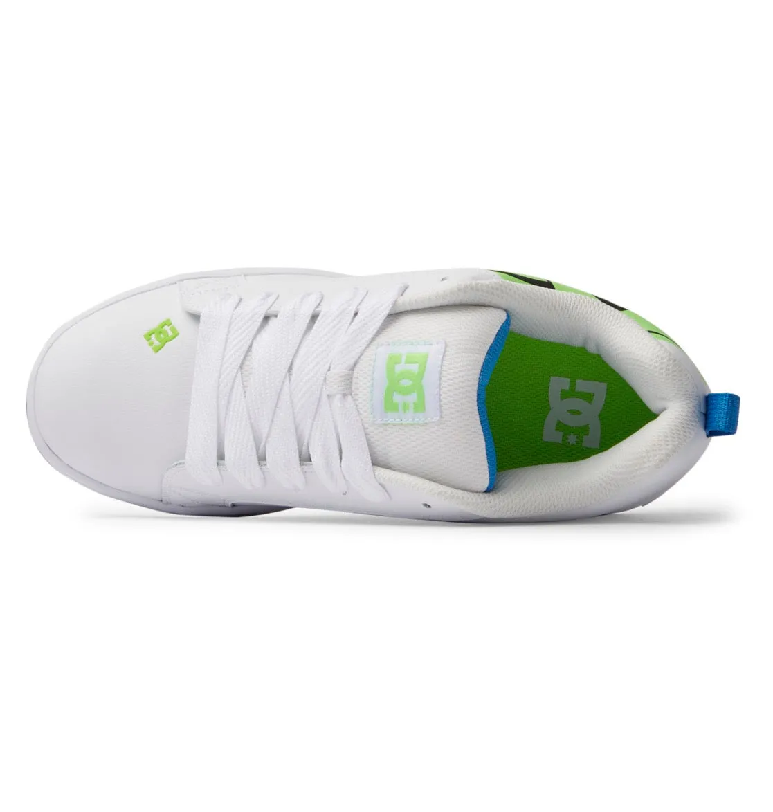 DC SHOES COURT GRAFFIK WHITE LIME TURQUOISE TRAINERS