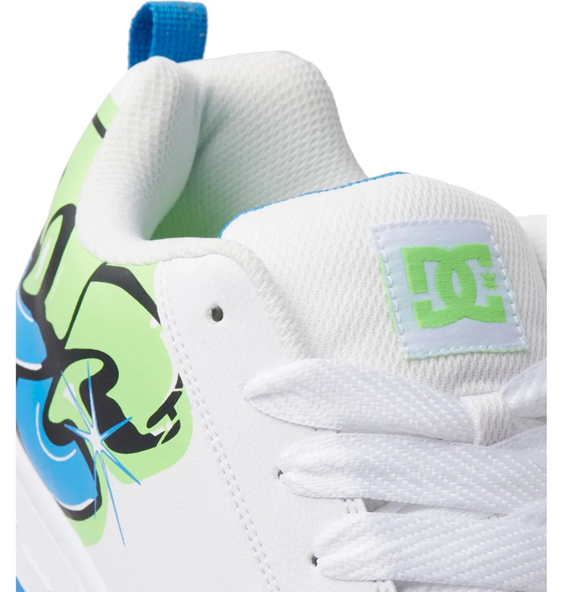 DC SHOES COURT GRAFFIK WHITE LIME TURQUOISE TRAINERS