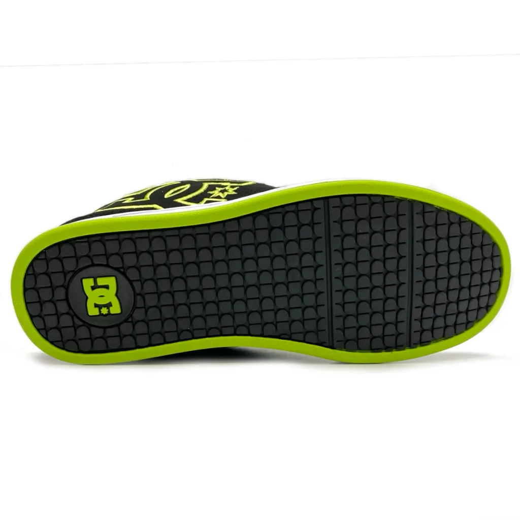DC SHOES NET BLACK LIME GREEN TRAINERS